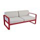Fermob Bellevie 2-seater Sofa - Flannel grey cushions
